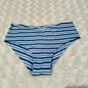 aerie Cheeky Coquine Blue Striped Cotton Underwear Panties Undies NEW Size Small